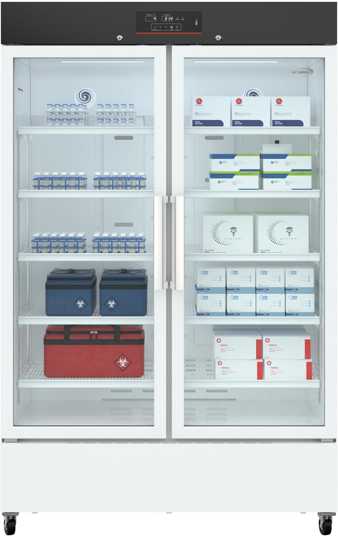 35 cu. ft. Medical Vaccine Refrigerator for Pharmacy and Laboratory with Multi-Level Emergency Alarms, UL-Listed in White (KM-PHR-35C) | Fridge.com