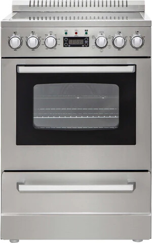 Avanti DER24P3S 24" Deluxe Electric Range (Avanti Elite Series) - LED Back-Lit Control Knobs, ADA Compliant, Kitchen Appliances