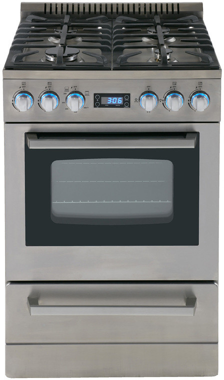 Avanti DGR24P3S 24" Deluxe Gas Range - Elite Series, 2.6 Cu. Ft. Oven Capacity, Professional Grade Cast-Iron Grates, ADA Compliant