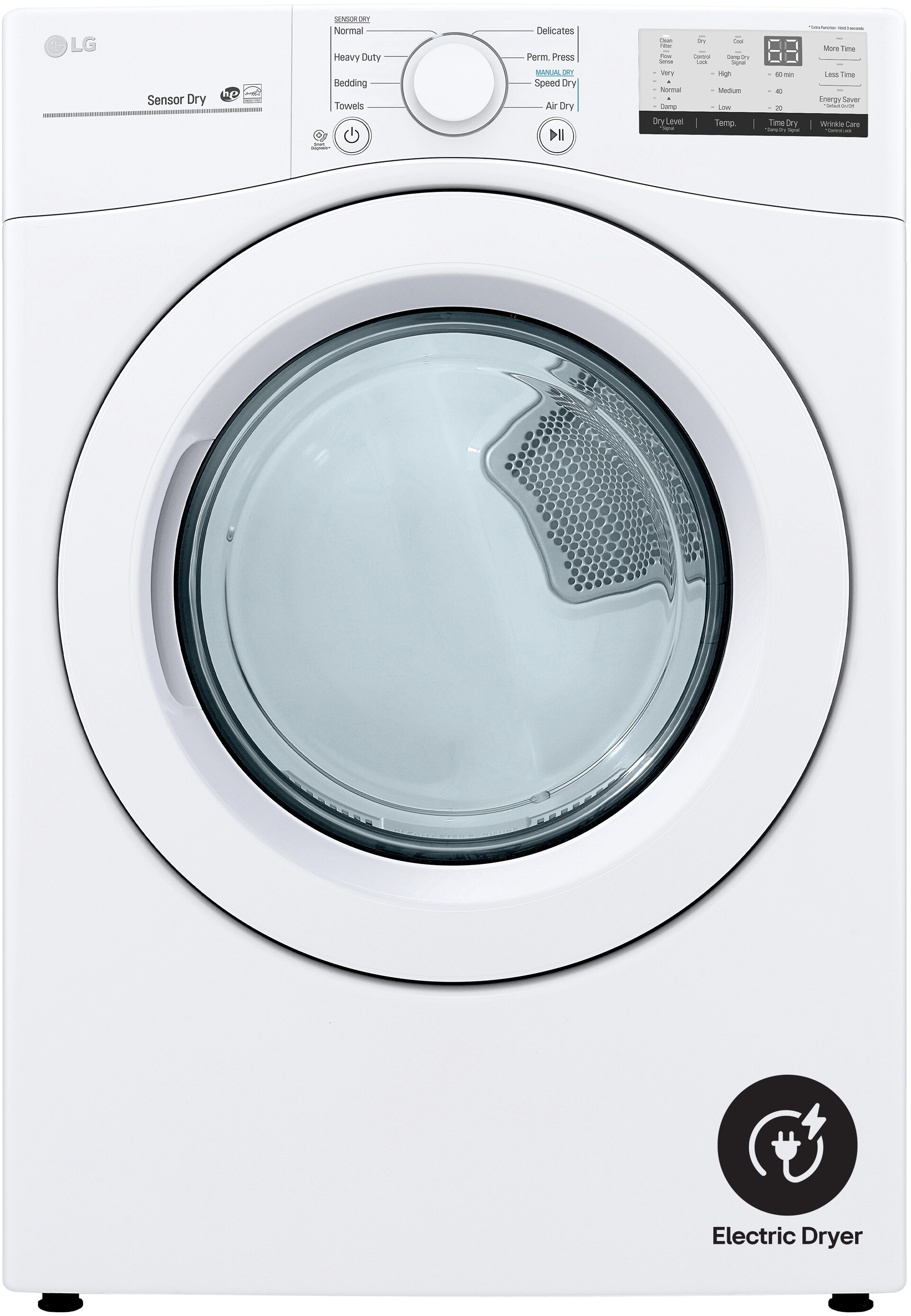 LG 74 Cu Ft Electric Front Load Dryer DLE3400W