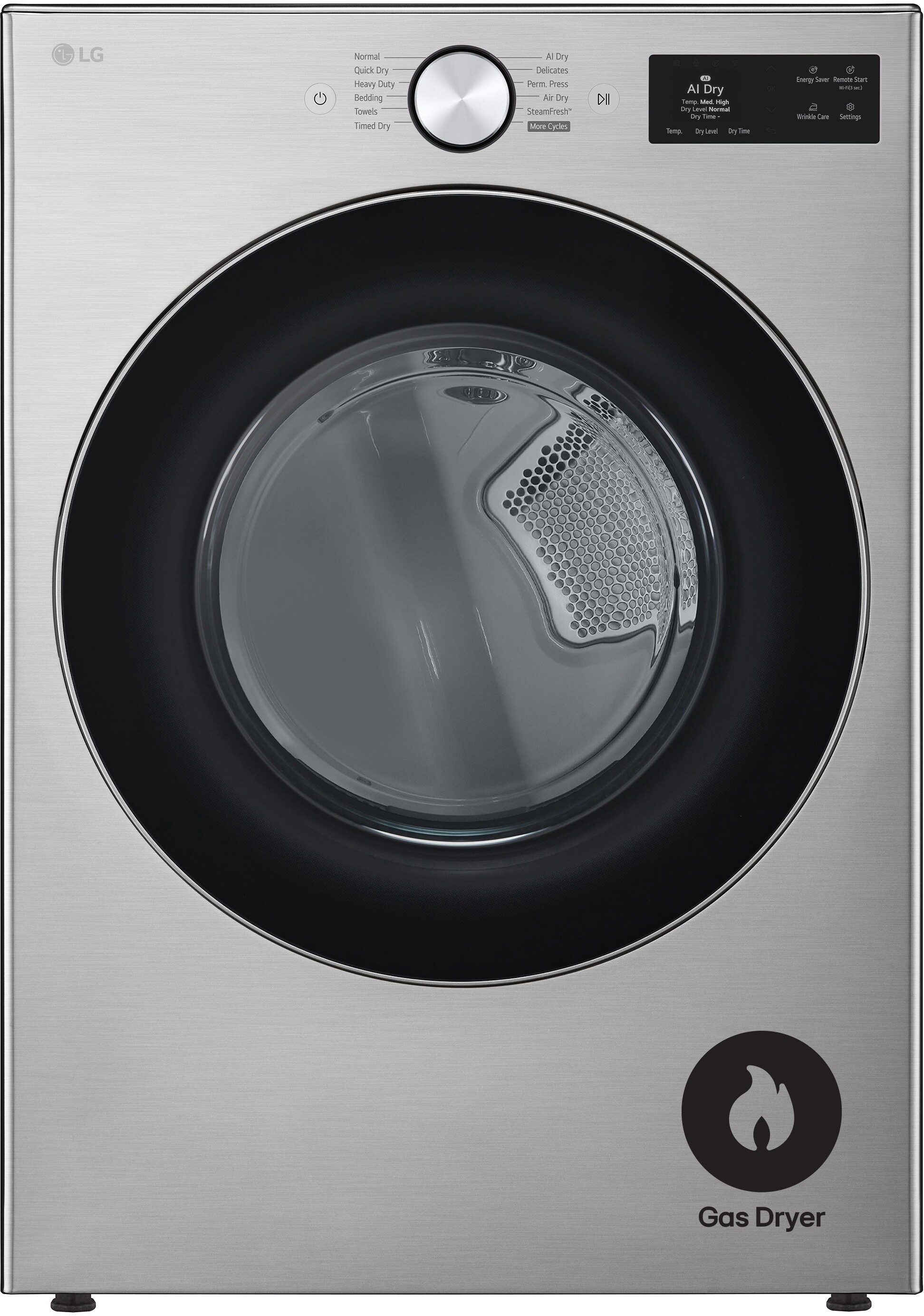 LG DLGX5801V 27 inch Smart Gas Dryer with 7.4 cu. ft. Capacity, AI Sensor Dry, Pet Care Cycle, SteamFresh Cycle with TurboSteam Technology and ENERGY STAR Certified (Graphite Steel)