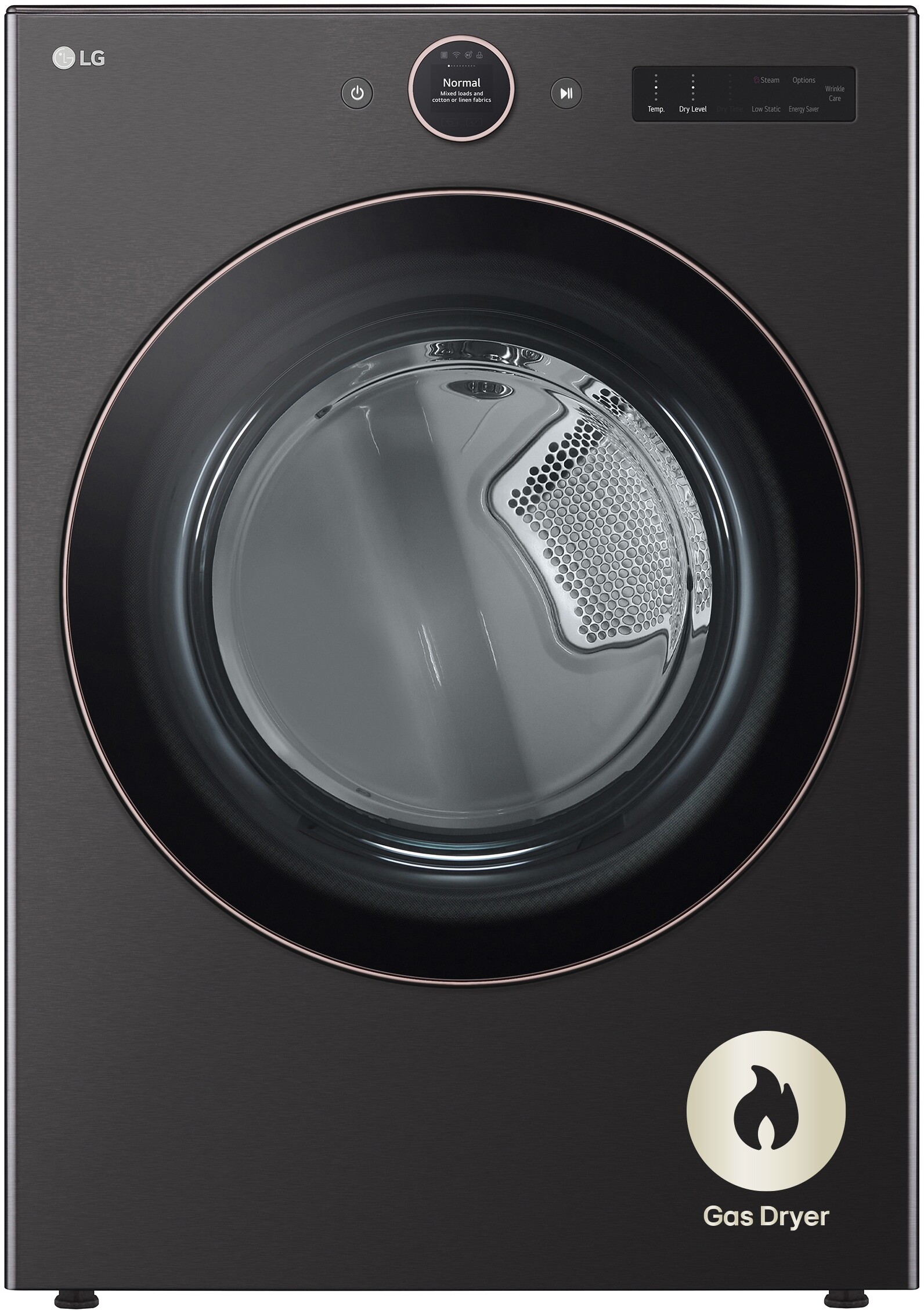 LG DLGX6501B 7.4 Cu. Ft. Smart Front Load Energy Star Gas Dryer with Sensor Dry & Steam Technology, 27 Inch, 27" Width, 39" Height, 29.75" Depth, Gas,