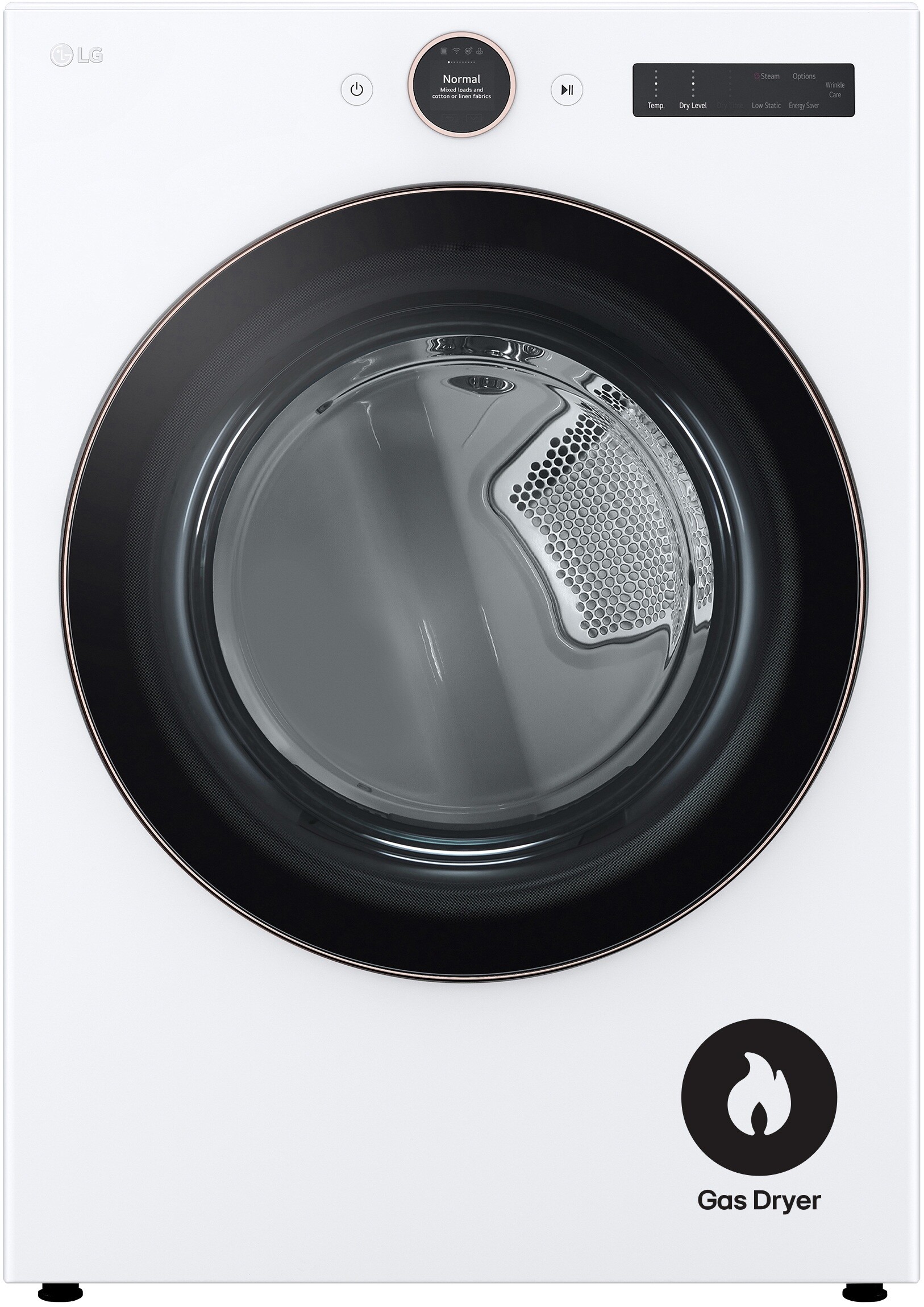LG DLGX6501W 7.4 Cu. Ft. Smart Front Load Energy Star Gas Dryer with Sensor Dry & Steam Technology, 27 Inch, 27" Width, 39" Height, 29.75" Depth, Gas,