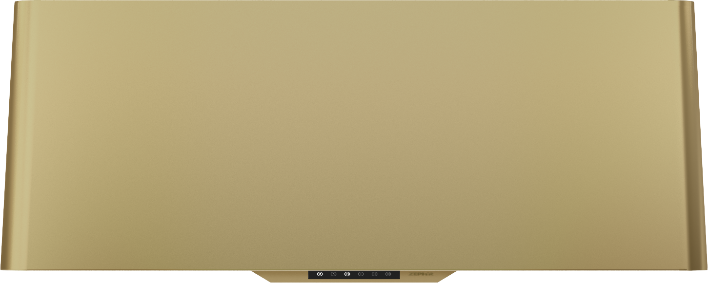 Zephyr DMEM90ASGX 36 inch Designer Series Mesa Wall Mount Hood with LED Lighting, Invisible Touch Controls, CleanAir Function (Blower Sold Separately) (Satin Gold)