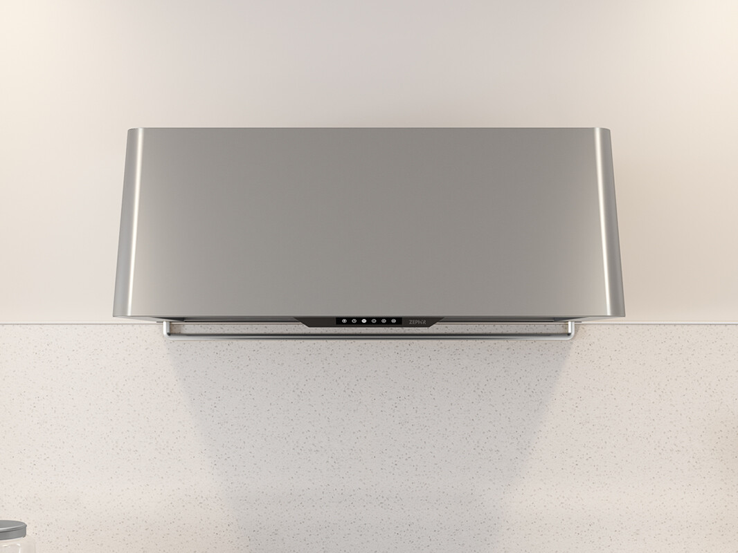 Zephyr DMEE48ASSX 48 inch Designer Series Mesa Wall Mount Hood with LED Lighting, Invisible Touch Controls, CleanAir Function (Blower Sold Separately) (Stainless Steel)