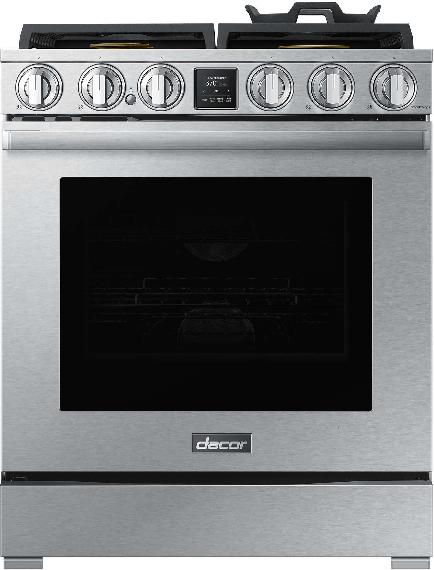 Dacor - Transitional 6.3 Cu. Ft. Freestanding Dual Fuel Four-Part Pure Convection Pro-Range with Self Clean and Air Sous Vide