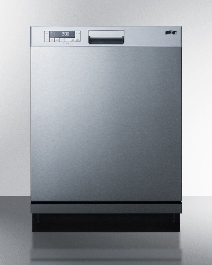 Summit DW2435SS 24 inch Built-In Dishwasher with 12 Place Settings, Energy Star Certified, Digital Touch Control, Front Control, Stainless Steel Interior and Adjustable Smart Fold in Stainless Steel