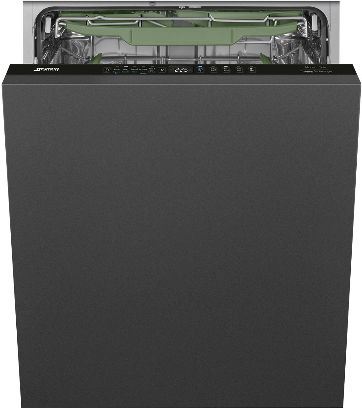 Smeg DW8620 24-inch Fully Integrated Dishwasher with 15 Place Settings, FlexiDuo 3rd Rack, Flexifit Hinge System, and Extraglide Guide System, in Panel Ready