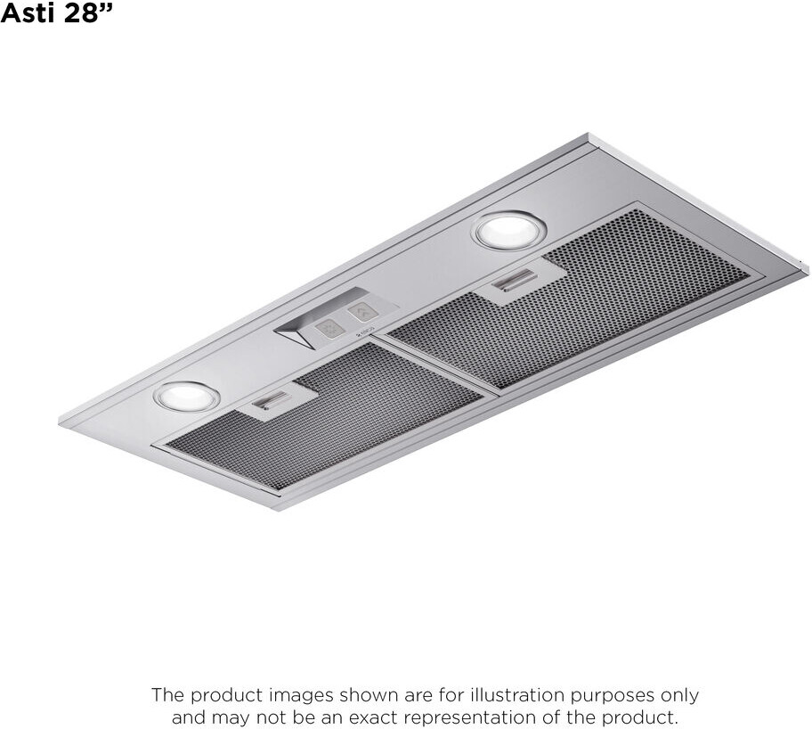 Elica EAS428S2 Comfort Series 28 inch Asti Insert Hood with 400 CFM, LED Lights and 3x Layer Mesh Filters in Stainless Steel