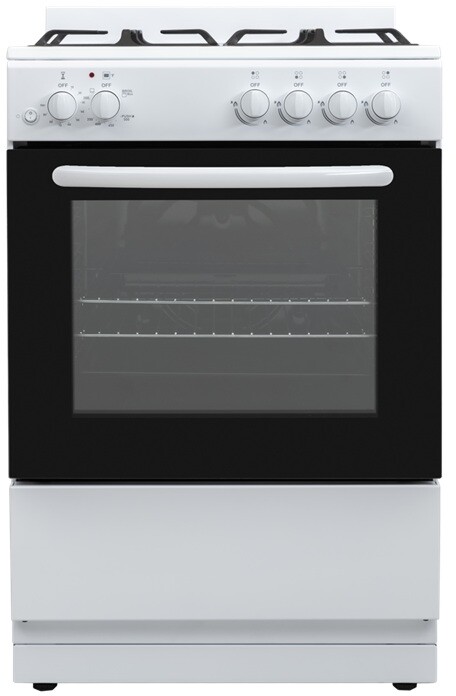 Element EGR244MCCW 24 inch Freestanding Gas Range with 4 Sealed Burners, 2.4 cu. ft. Oven Capacity, Storage Drawer and Digital Timer (White)