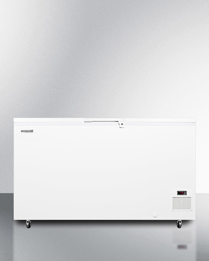 Accucold EL41LT 59 1/4 Laboratory Chest Freezer w/ Solid Door - Probe Hole, Door Lock, Digital Thermostat, 115v, Factory-Installed Lock, White