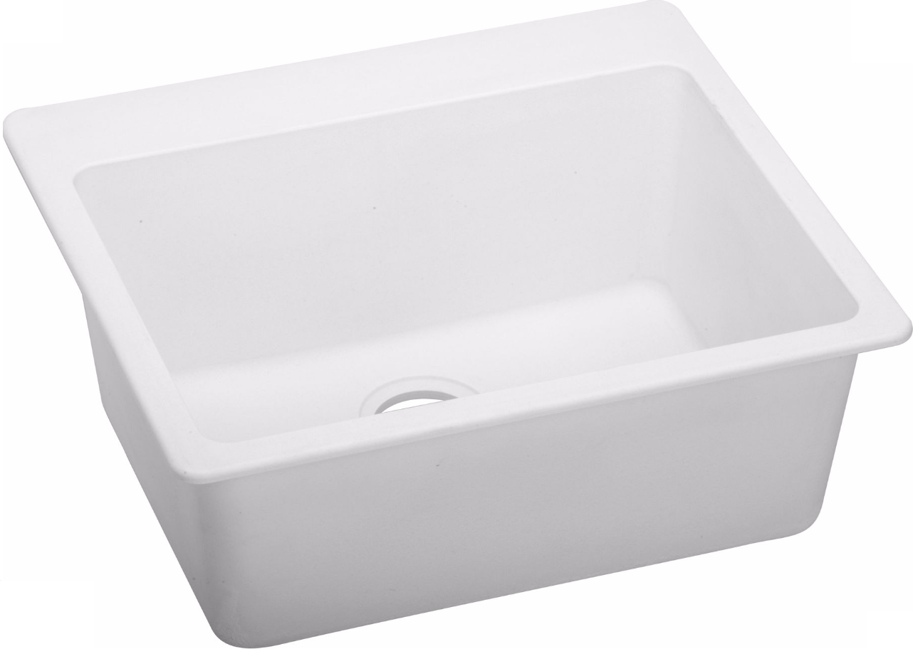 ELG2522WH0 Granite 22.375 x 22 x 9.5 in. Single Bowl Top Mount Kitchen Sink