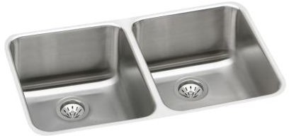Sink, Undermount Mount, 0 Hole, Left Bowl 13.5" x 16", Right Bowl 13.5" x 16", Lustrous Satin