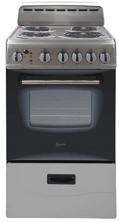 Avanti ERU200P3S 20" Electric Range - 2.1 Cu. Ft. Oven Capacity, 4 Burners, Deluxe Glass Door, ADA Compliant