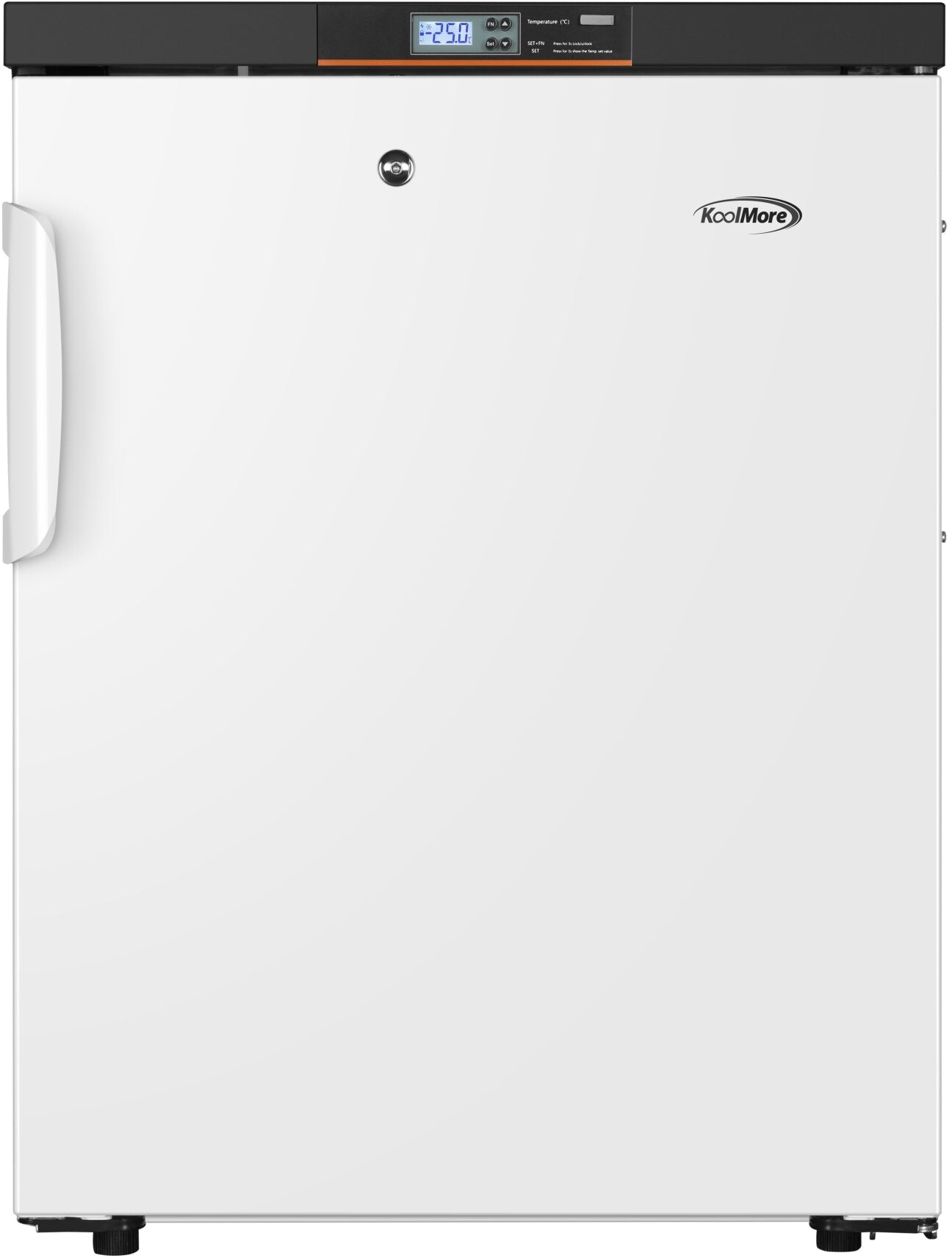 KoolMore KMPHF4C 24 inch Undercounter Medical Freezer For Pharmacy / Laboratory With Dynamic Freeze with 3.7 cu. ft. Capacity, LED Display, Multi-Level Emergency Alarms, Precise Temperature Control (White)