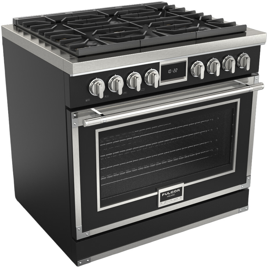 Fulgor Milano EVOQUE 400 36" Dual Fuel Natural Gas Range F4EDF366CS1MB