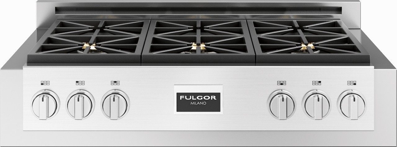 600 36"" Natural Gas Rangetop - Fulgor Milano F6GRT366S1