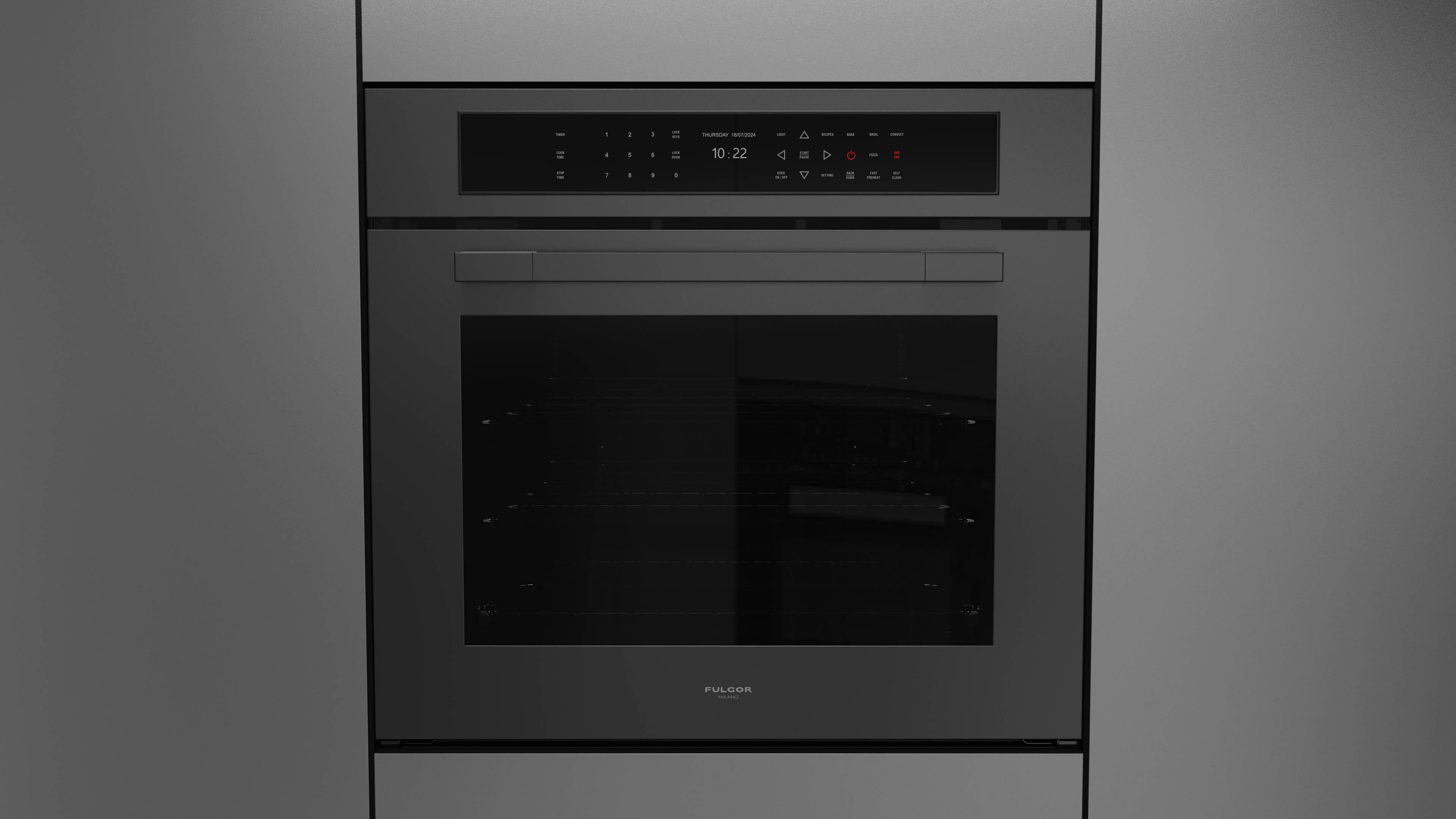 Fulgor Milano F7MSP30MB1 30" Touch Control Self Clean Oven - 4.34 cu. ft. Capacity, Dual Convection, Child Locks, Matte Black Finish