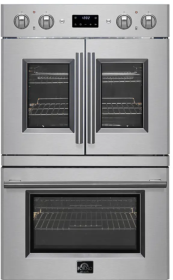 Forno FBOEL134030 Asti Series 30 inch Built-in Electric French Door Double Wall Oven with 7.36 cu. ft. Capacity, Sous-Vide Function, True Convection and Air Fry (Stainless Steel)