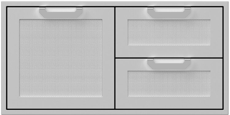 Hestan AGSDR42 42 inch Outdoor Double Access Door, Motion-activated illumination, Commercial-grade handles, Heavy-Gauge Body Construction (Steeletto Stainless Steel)