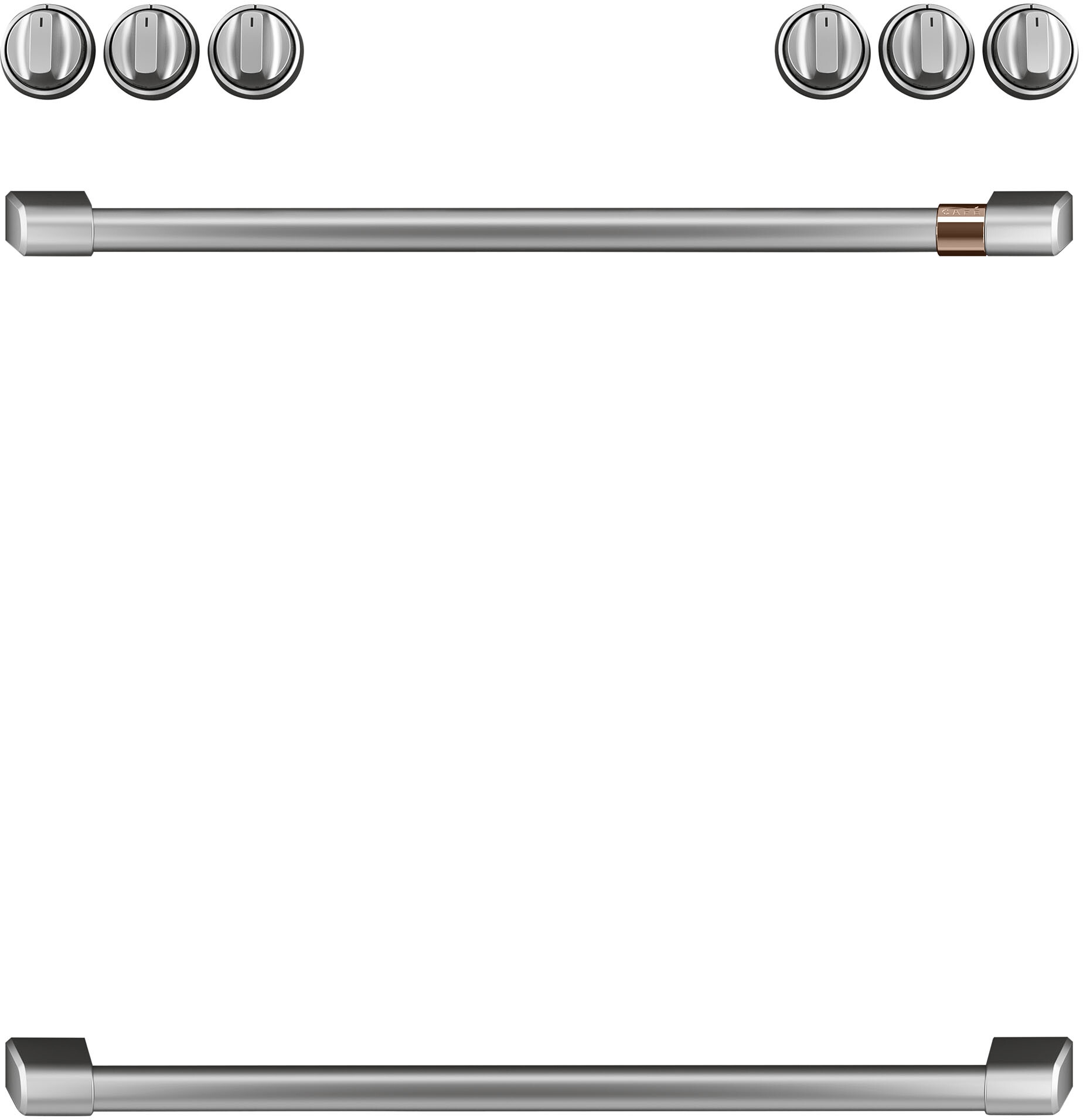 Cafe CXFCGHKPMSS Front Control Gas Knobs and Handles (Brushed Stainless)