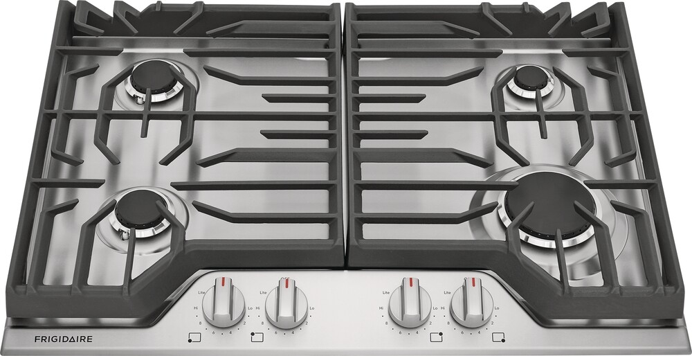 Frigidaire FCCG3027AS 30" Gas Cooktop - Edge-to-Edge Continuous Grates, SpillSafe Cooktop, Approved for Installation Above Frigidaire Electric Wall