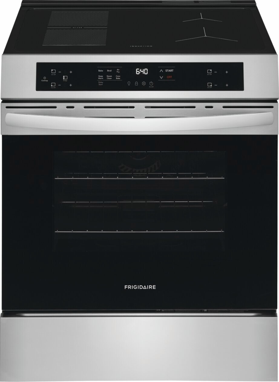 Frigidaire FCFI3082BS 30 Inch Induction Range with 4 Element Burners, 5.3 cu. ft. Oven Capacity, Air Fry, Child Lock, Hot Surface Indicator, Steam Clean in Stainless Steel