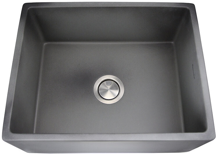 Nantucket Sinks Vineyard Apron Front Fireclay Rectangle Sink FCFS2418SCONCRETE