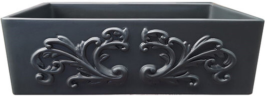 Nantucket Sinks Vineyard Apron Front Fireclay Rectangle Sink FCFS3320SFILIGREEMBL