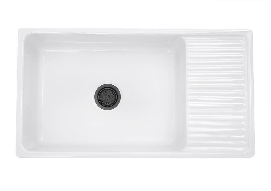 Nantucket Sinks Cape Collection Farmhouse/Apron Front Fireclay Rectangle Sink FCFS36DB