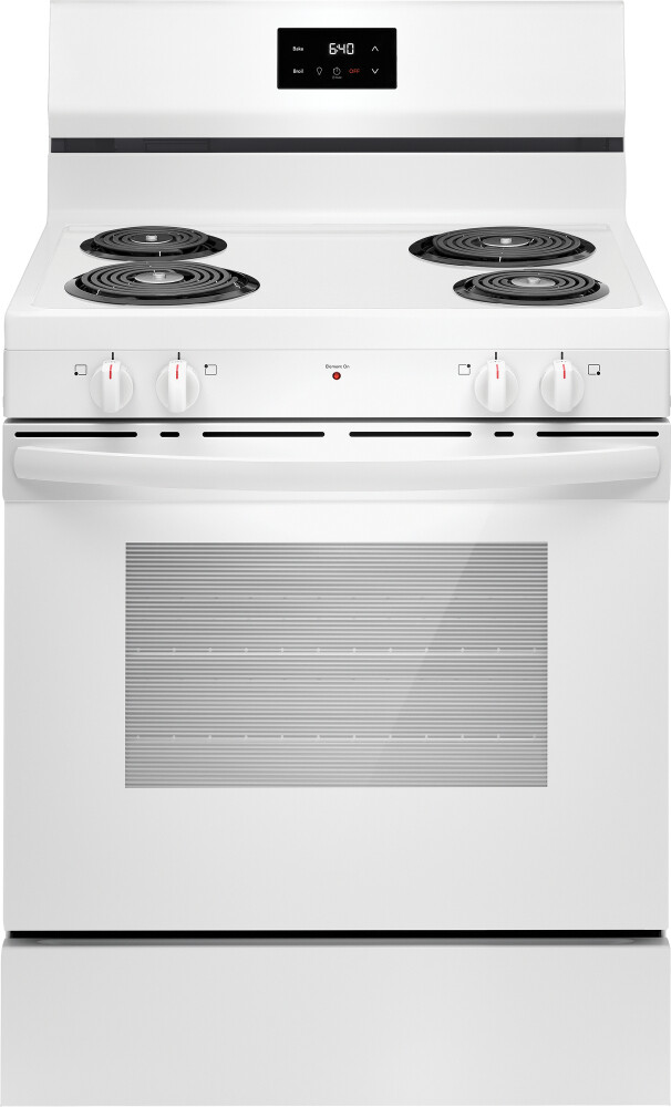 Frigidaire FCRC3012BW Freestanding Electric Range with 4 Coil Elements, 5.3 cu. ft. Oven Capacity, Storage Drawer, Even Baking Technology, Broil Mode