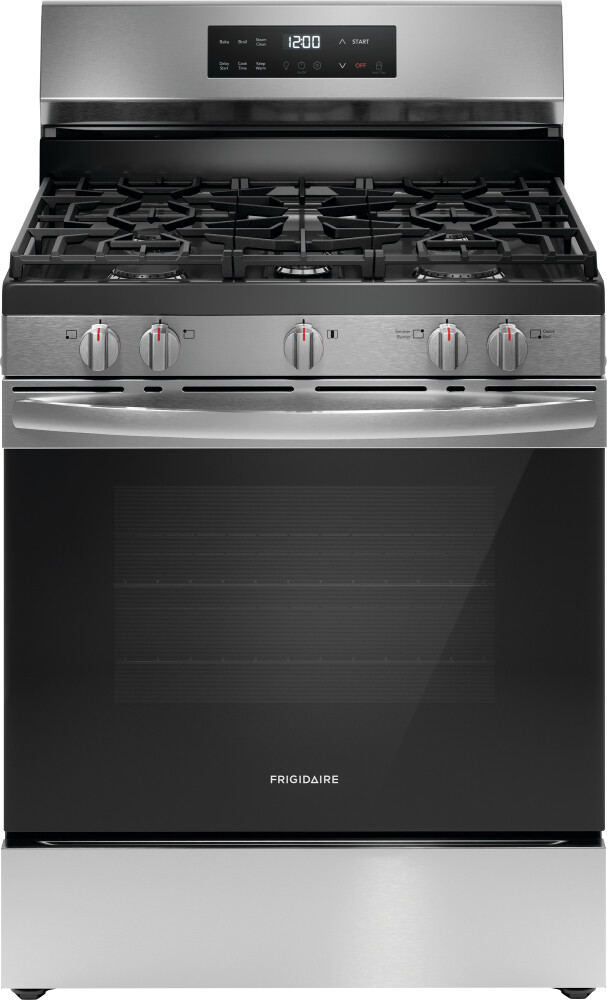 Frigidaire FCRG3062AS 30 inch Gas Range with 5 Sealed Burners, 5.1 cu. ft. Oven Capacity, Steam Clean (Stainless Steel)