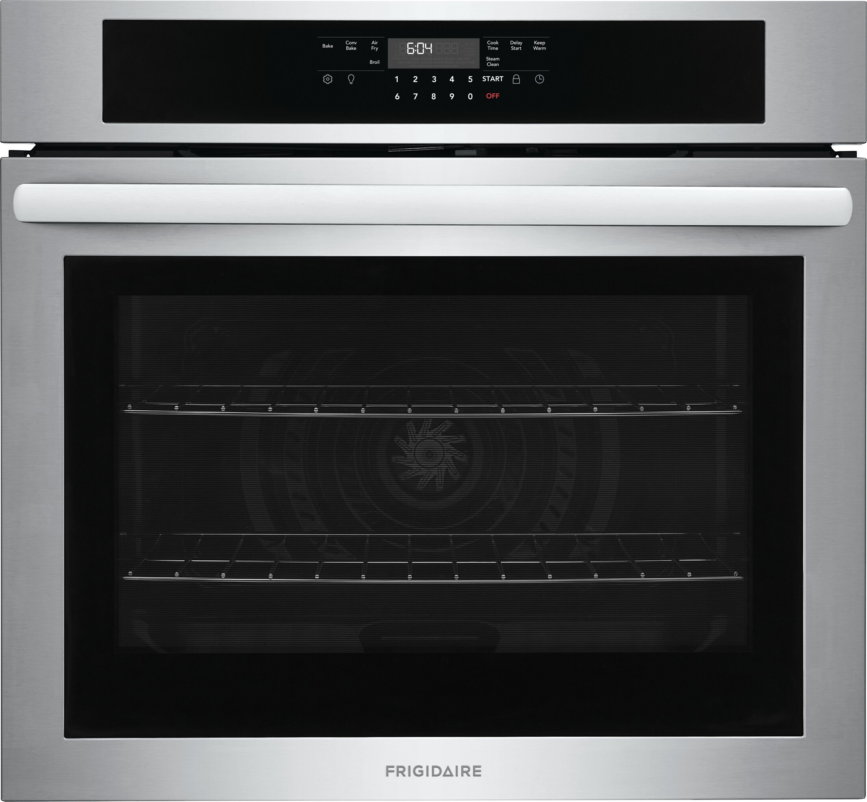 Frigidaire FCWS3030AS 30 inch Single Wall Oven with 5.3 cu. ft. Capacity, Air Fry, 30-Minute Steam Clean, and Convection Bake (Stainless Steel)