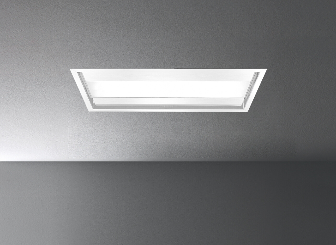 Falmec FDNUV36C6WHR1 36 inch Nuvola 90 Ceiling Range Hood with Perimeter Suction, Remote Control and Dimmable LED Lighting (Blower Sold Separately) (White)