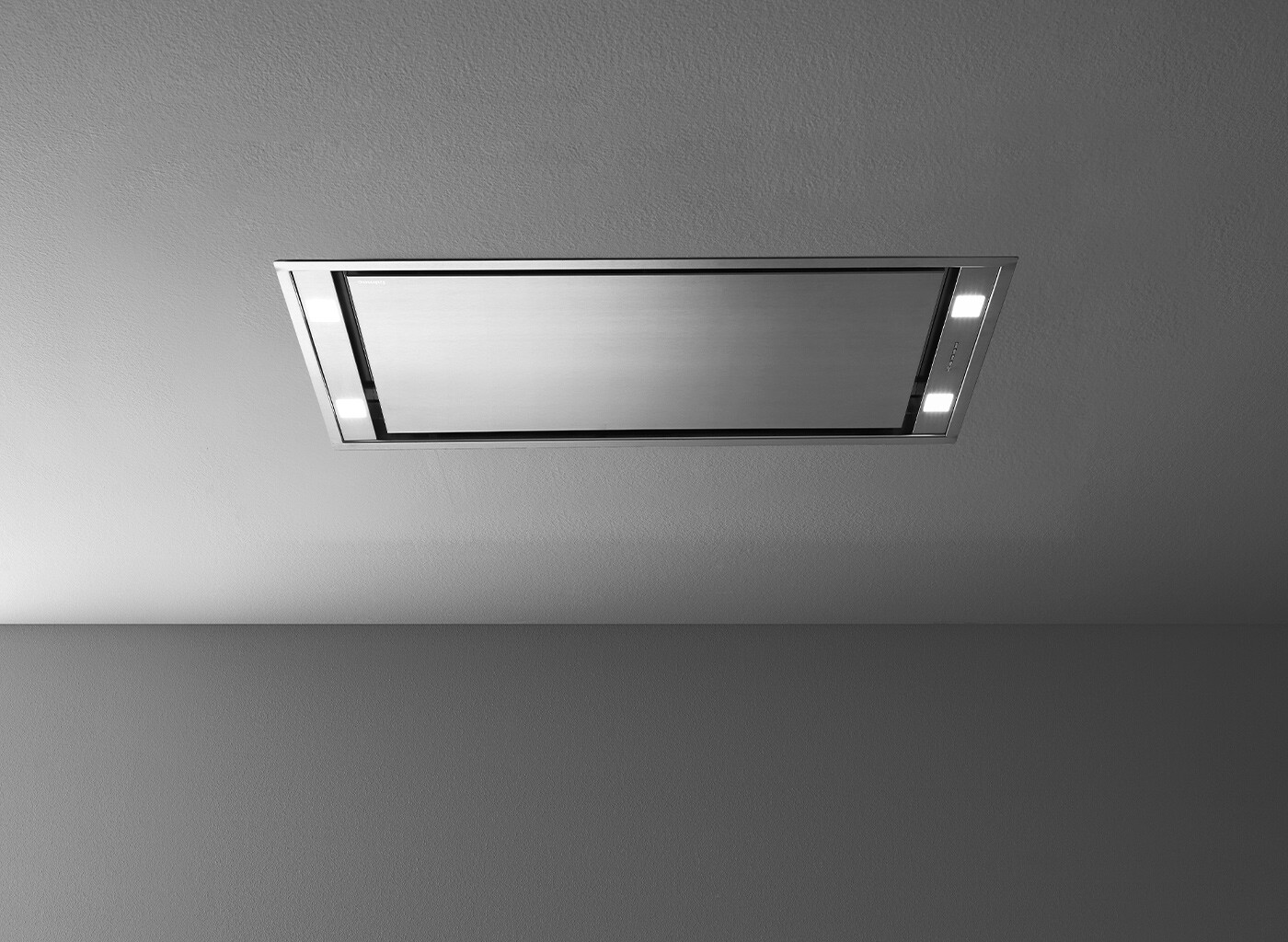 Falmec FDSTE36C6SSR 36 inch Stella Ceiling Range Hood with Perimeter Suction, LED Lighting, Remote Control and Delayed Shut Off in Stainless Steel (Blower Sold Separately)