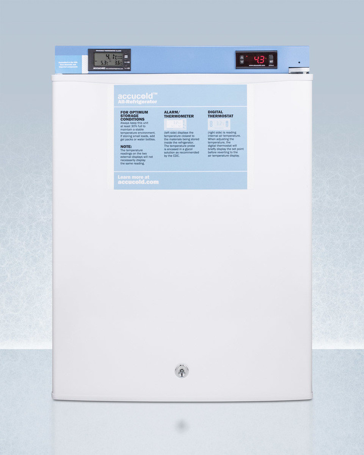 AccuCold 19 Inch 19" Undercounter Counter Depth Compact All-Refrigerator FF28LWHMED2 | Fridge.com