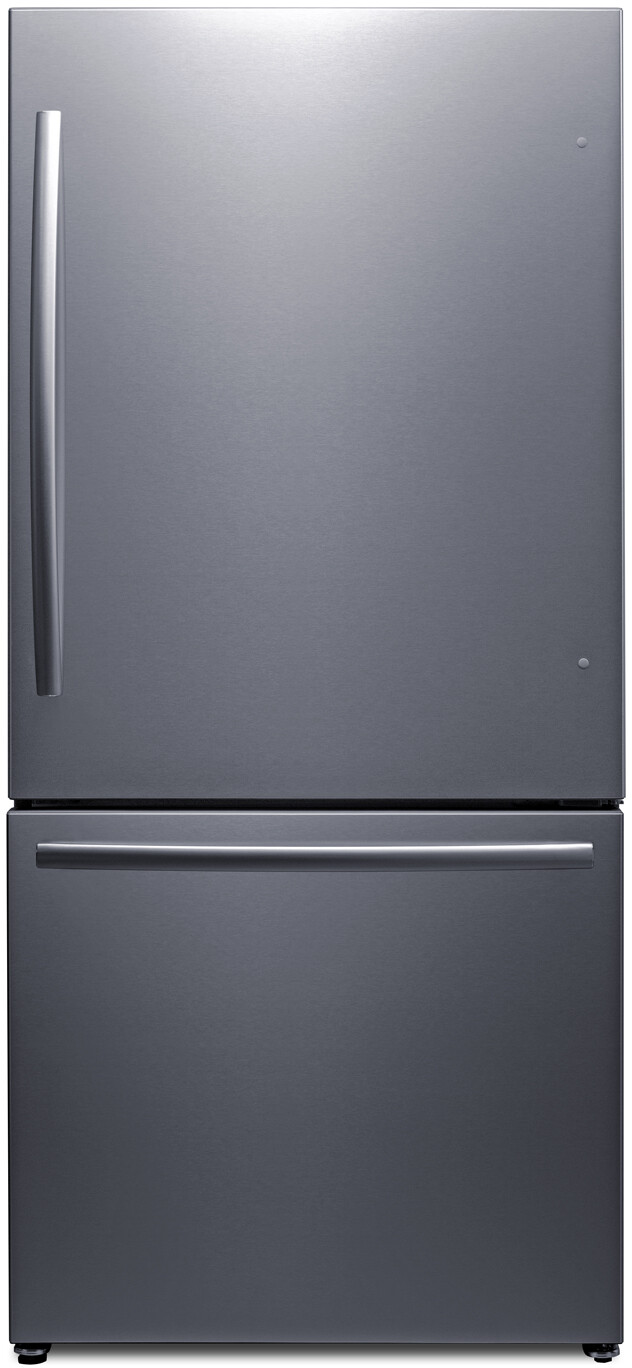 Summit FFBF179SSIM 31 inch Freestanding Bottom Freezer Refrigerator with 17.2 cu. ft. Capacity, ENERGY STAR Certified and Factory-Installed Icemaker in Stainless Steel (Right Hinge)