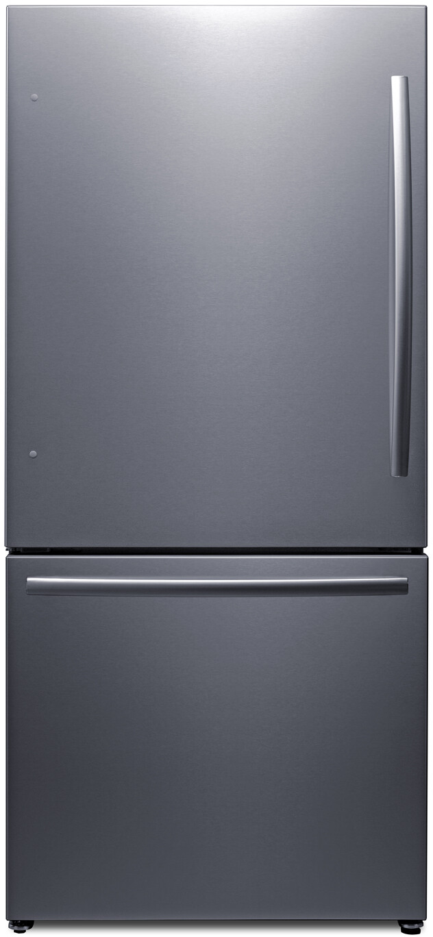 Summit FFBF179SSIMLHD 31 inch Freestanding Bottom Freezer Refrigerator with 17.2 cu. ft. Capacity, ENERGY STAR Certified and Factory-Installed Icemaker in Stainless Steel (Left Hinge)