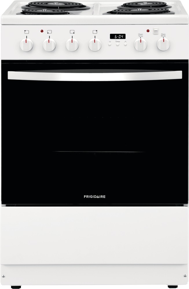 Frigidaire FFEH2422UW 24 inch Freestanding Electric Range with 4 Coil Elements, 1.9 cu. ft. Capacity, Storage Drawer, ADA Compliant (White)