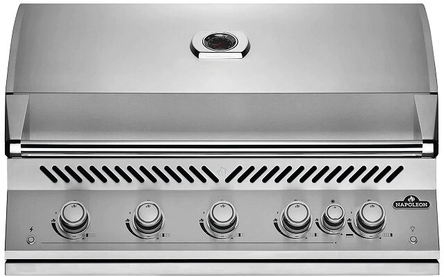 Napoleon BIG38RBPSS1 700 Series 38 inch Built-In Grill with 945 sq. in Cooking Area, 78000 Total BTU, Infrared Rear Burner, Ergonomic Control Knobs, Halogen Lights, in Stainless Steel (Liquid Propane)