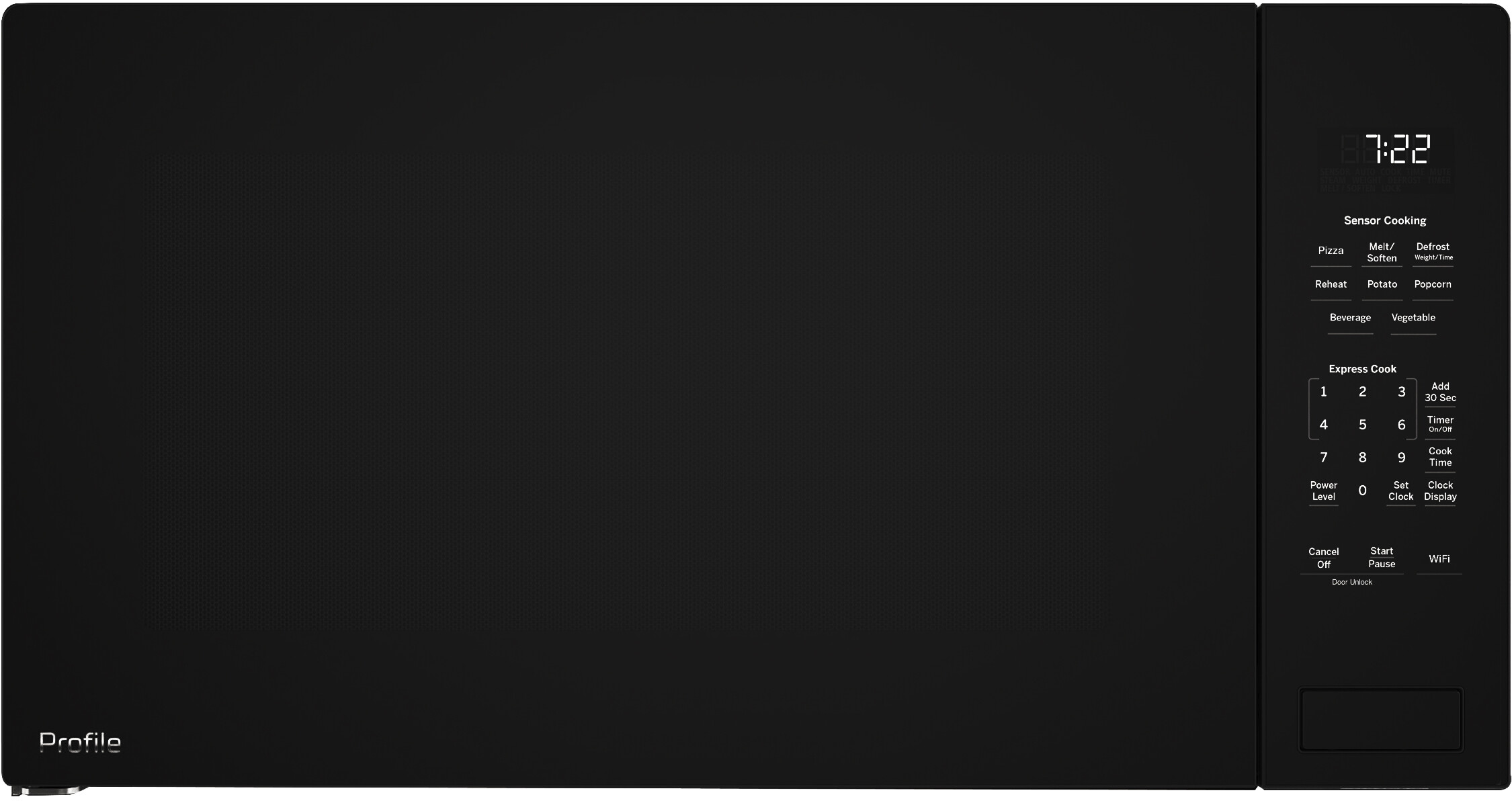GE Profile PCWK22U1WBB Built-In Microwave with 2.2 cu. ft. Capacity, 16 inch Turntable, ADA Compliant (Trim Kit Sold Separately) (Black)