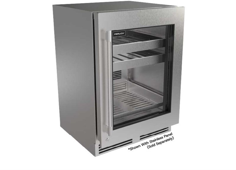 Perlick G5BC24GL G5 Luxe 24" Premium Glass Door Beverage Center - Factory Right (Adjustable) Hinge - Indoor/Outdoor Rated Refrigerator for Unisex