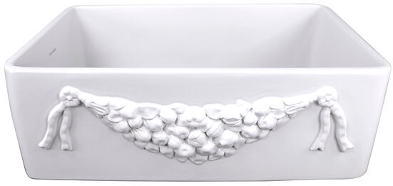 Nantucket Sinks Cape Collection Apron Front Fireclay Round Sink GARLAND30W
