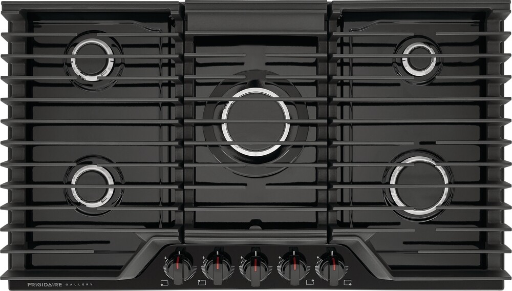 Frigidaire GCCG3648AB 36" Gas Cooktop with Quick Boil 18,000 BTU Burner, Backlit LED Knobs, Dishwasher Safe Burner Caps, Spill Safe Cooktop,