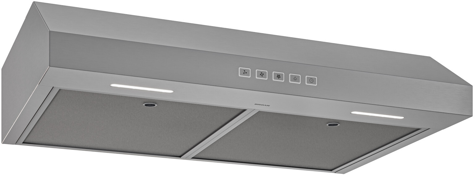 Broan GLA2303SS 30 inch Glacier Under Cabinet Range Hood with 350 CFM, Micro Mesh Filters, LED Lighting and EZ1 Installation System (Stainless Steel)
