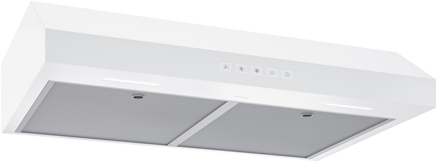 Broan GLA2303WW 30 inch Glacier Under Cabinet Range Hood with 350 CFM, Micro Mesh Filters, LED Lighting and EZ1 Installation System (White)