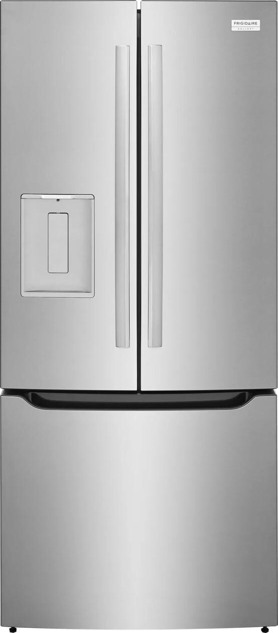 Frigidaire GRFS2023AF Gallery 30 inch French Door Refrigerator with 20 cu. ft. Capacity, CrispSeal Fresh Crispers, External Filtered Water Dispenser and ENERGY STAR Certified in Stainless Steel