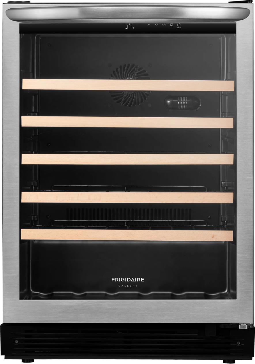 Frigidaire GRWE5726AS Gallery 24 inch Built-In/Freestanding Wine Cooler with 57 Bottle Capacity, Precise Temperature Control and LED Interior Light in Stainless Steel