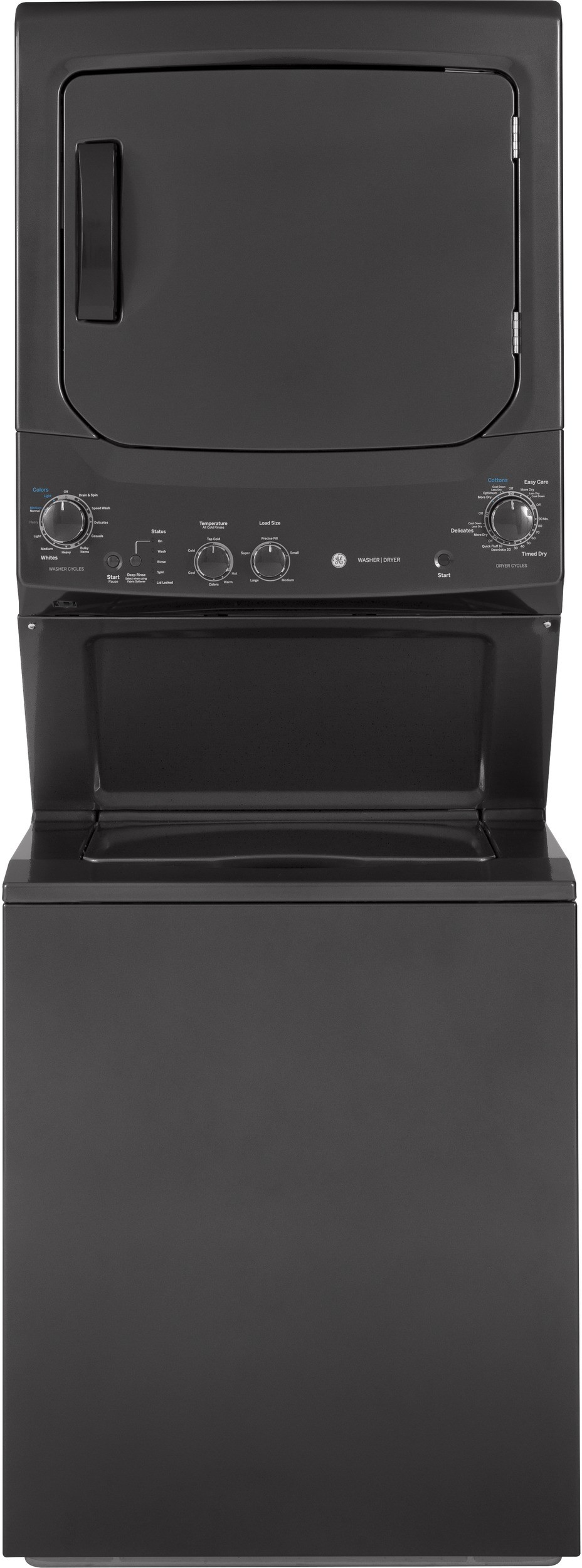 GE Unitized Spacemaker 3.8 Cu. Ft. Capacity Washer With Stainless Steel Basket And 5.9 Cu. Ft. Capacity Gas Dryer for Laundry Centers