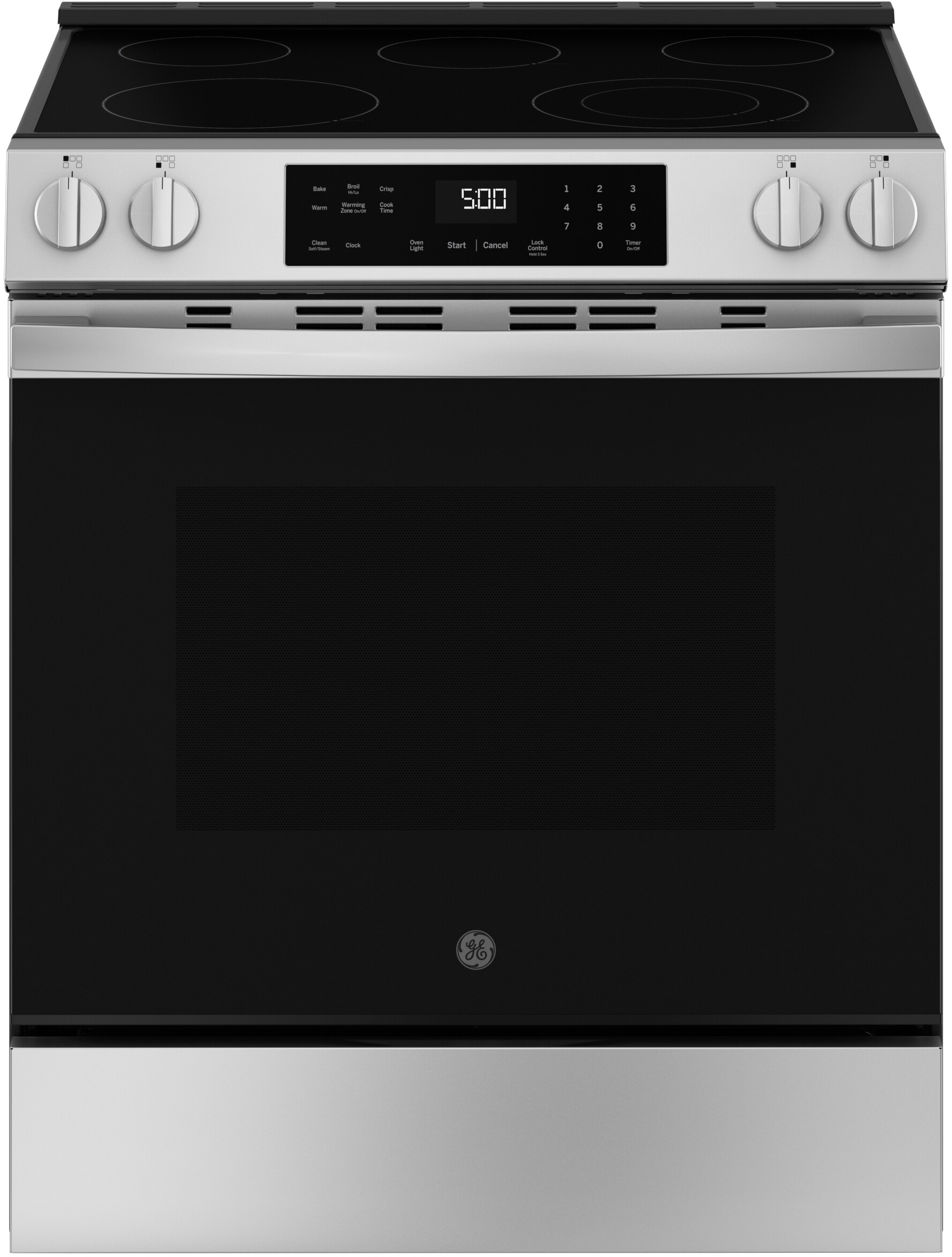 GE - 5.3 Cu. Ft. Slide-In Electric Range with Self-Clean and Steam Cleaning Option and Crisp Mode
